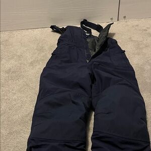 Lands' End Kids Squall Waterproof Insulated Iron Knee Snow Bibs Dark Blue